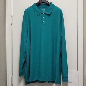 Croft & Barrow Mens Polo Shirt 4XL Tall Long Sleeve Easy Care